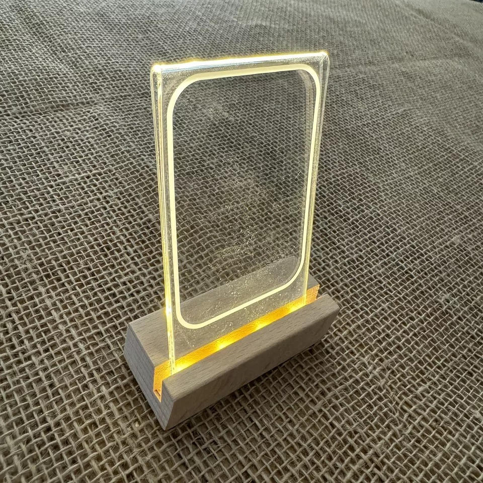 Stylish Picture Frame with LED Illumination – Triple Display for 3-Inch Photos and Memorabilia, Modern Wood Design 6