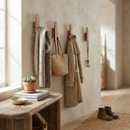 Wooden Coat Hooks Set of 4 Wall Mounted 10 x 2 cm 2