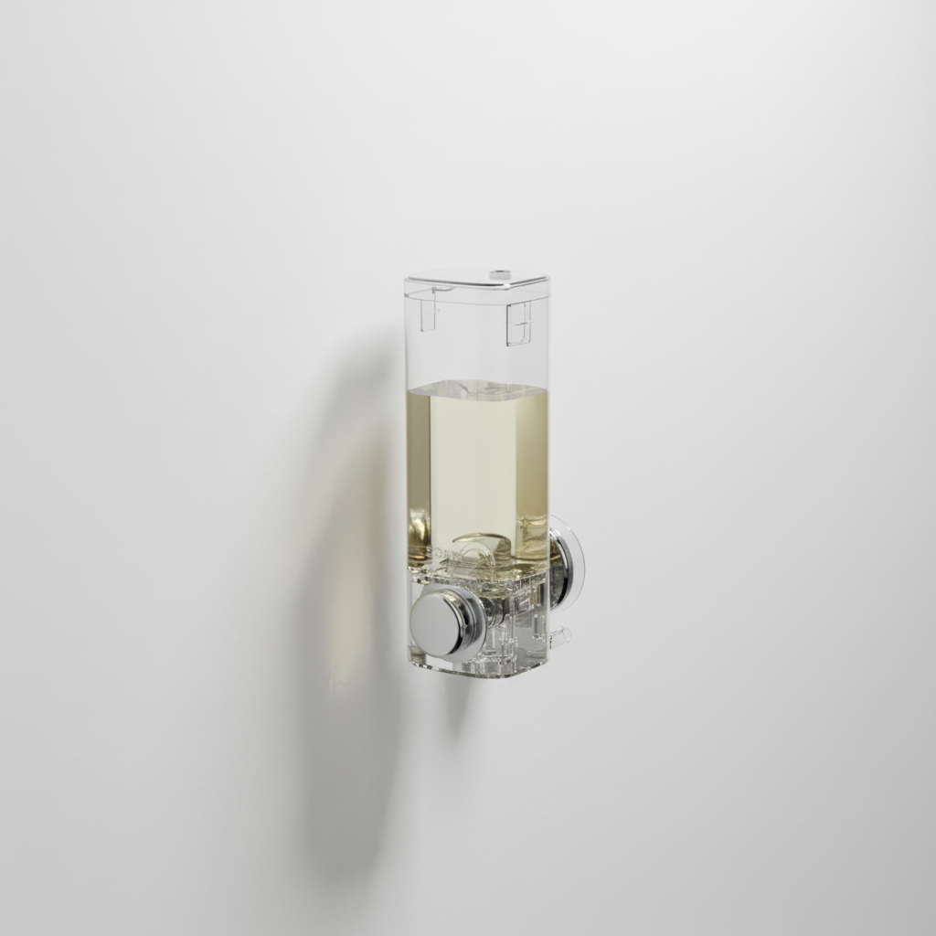 Suction Cup Soap Dispenser - Drill-Free Mount, Clear Fill Indicator 4