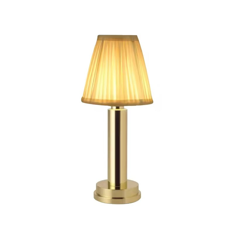 Table Lamp USB Rechargeable Iron Fabric Shade Bedside Lamp 1