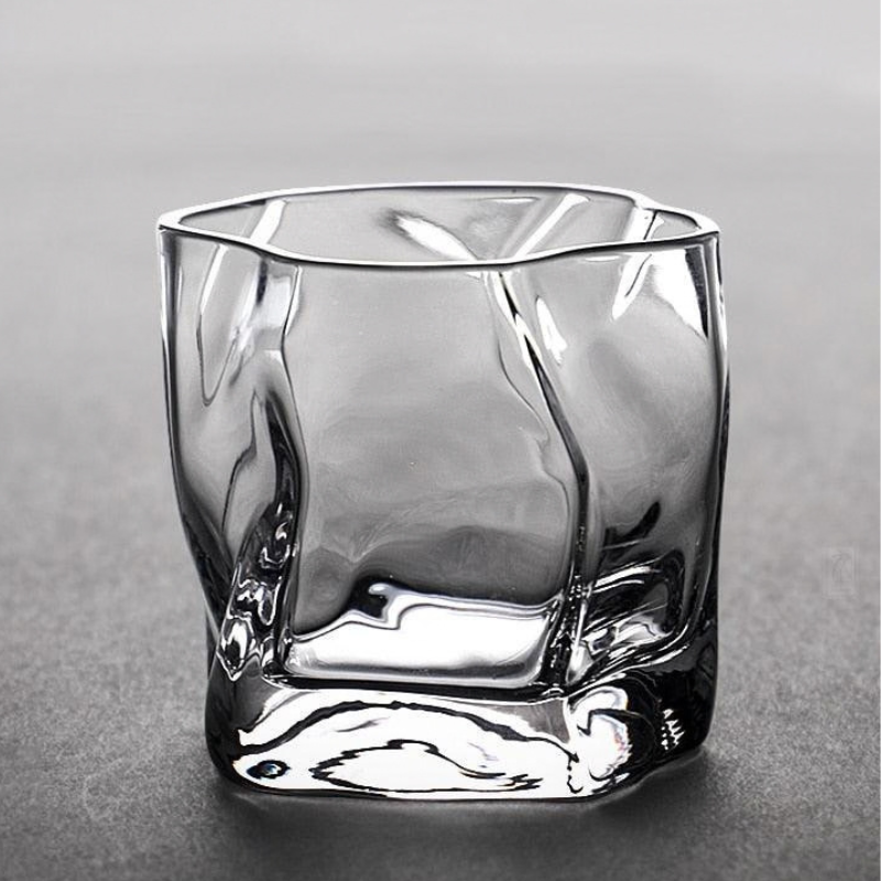 Textured Whiskey Glasses 8.5 oz Borosilicate Glass Set of 2 - 10