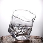 Textured Whiskey Glasses 8.5 oz Borosilicate Glass Set of 2 - 07