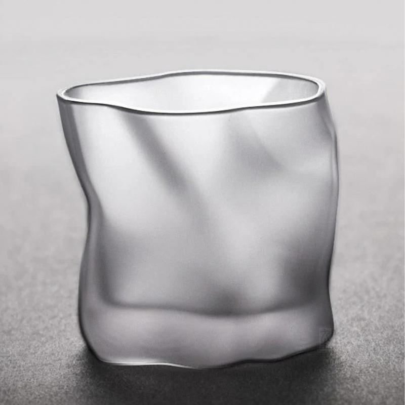 Textured Whiskey Glasses 8.5 oz Borosilicate Glass Set of 2 - 12