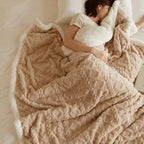 Thick Lambswool and Fleece Winter Blanket for Couch or Bed-Blanket-Homely Dreams-Light brown-70x100 cm-Homely Dreams