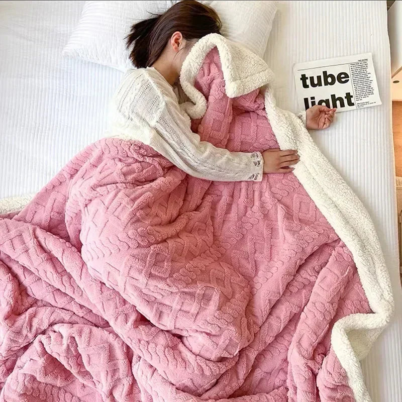 Thick Lambswool and Fleece Winter Blanket for Couch or Bed-Blanket-Homely Dreams-Homely Dreams