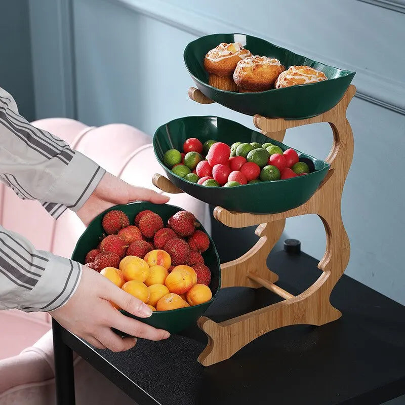 Three-Tier Modern Fruit Bowl - Stylish Kitchen Organization & Space-Saving 1