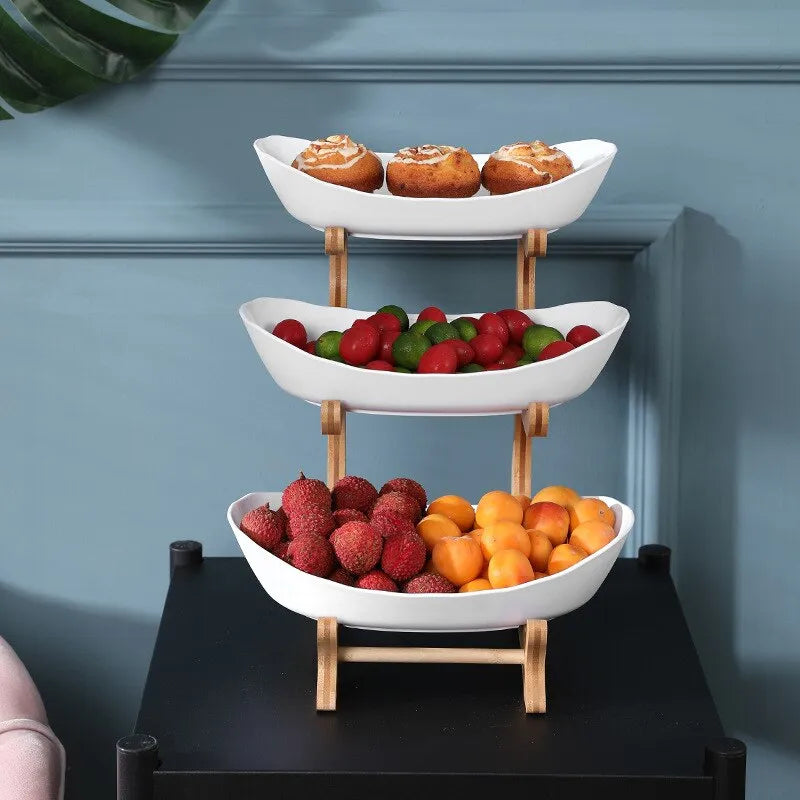 Three-Tier Modern Fruit Bowl - Stylish Kitchen Organization & Space-Saving 2