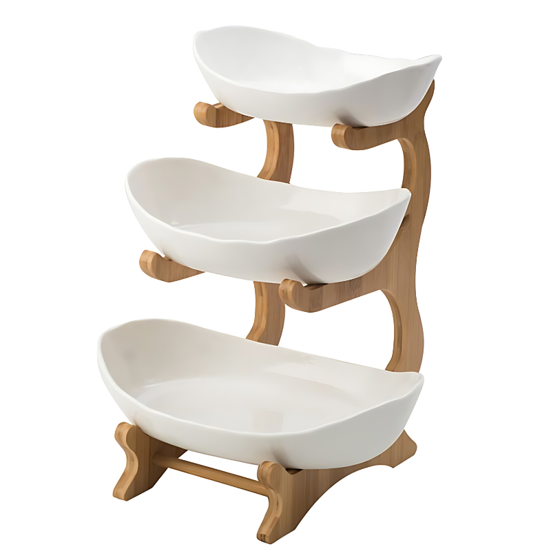 Three-Tier Modern Fruit Bowl - Stylish Kitchen Organization & Space-Saving 7