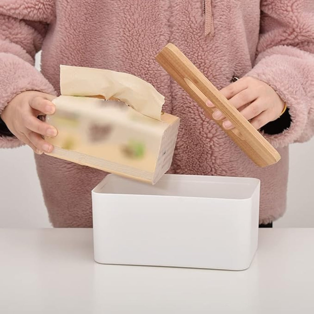 Tissue Box Cover - Minimalist Bamboo Design for Modern Spaces 4