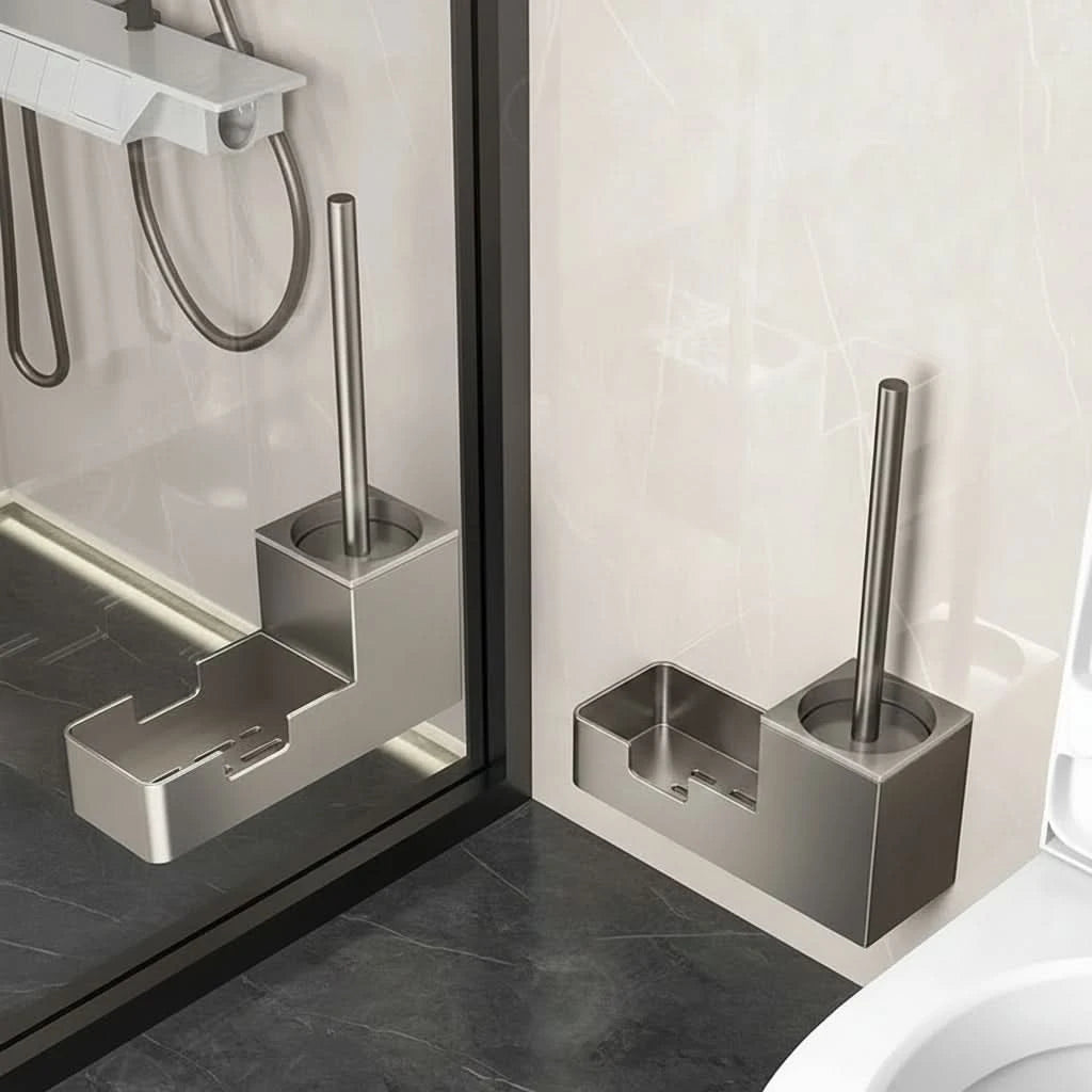 Toilet Brush Set ABS Handle Freestanding Bathroom Storage Holder 3