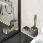 Toilet Brush Set ABS Handle Freestanding Bathroom Storage Holder 3