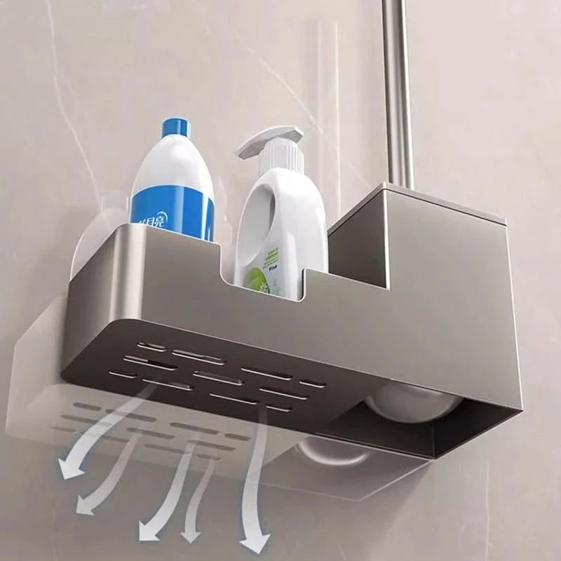 Toilet Brush Set ABS Handle Freestanding Bathroom Storage Holder 4
