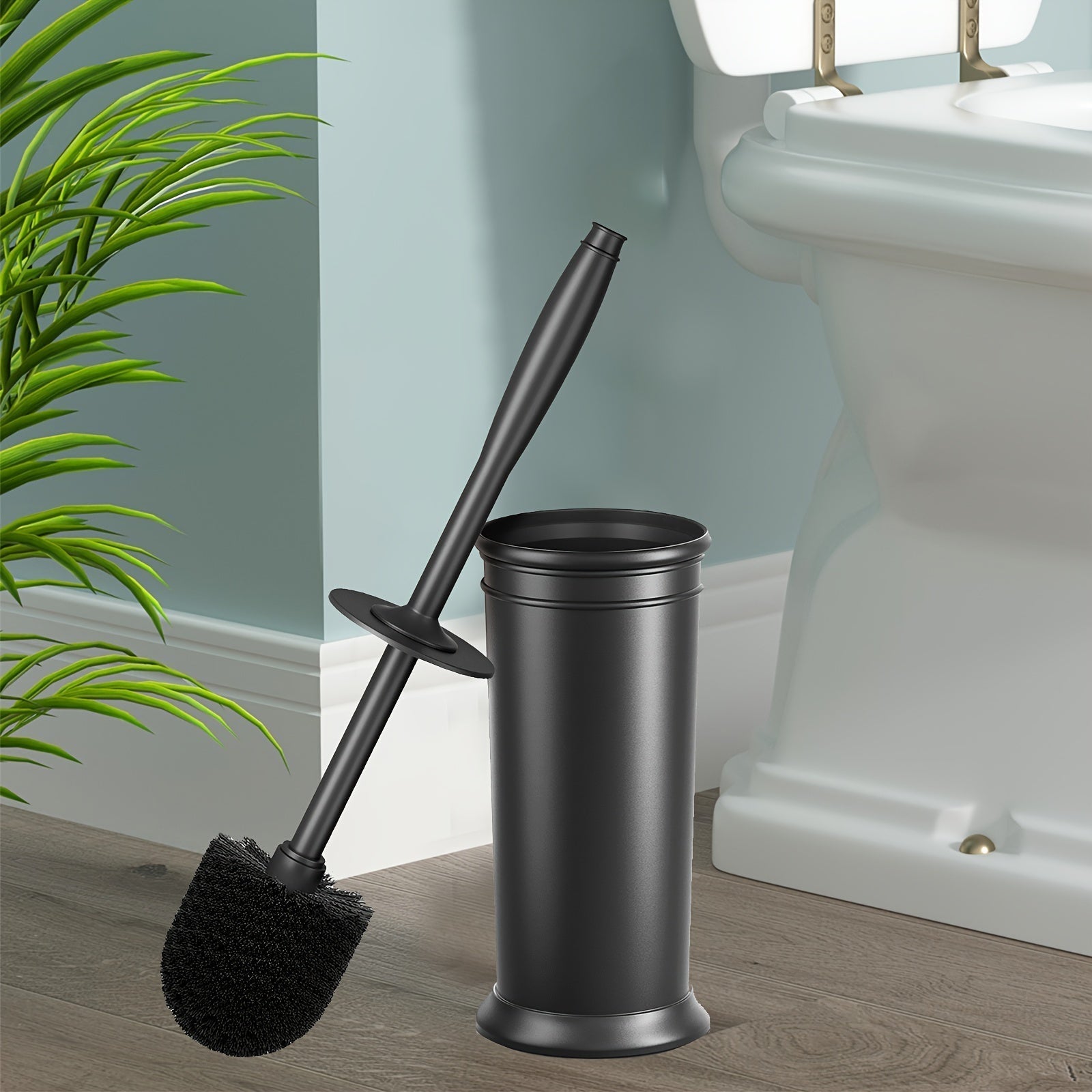 Toilet Brush with Holder - Long Handle for Easy Cleaning & Hygiene 0