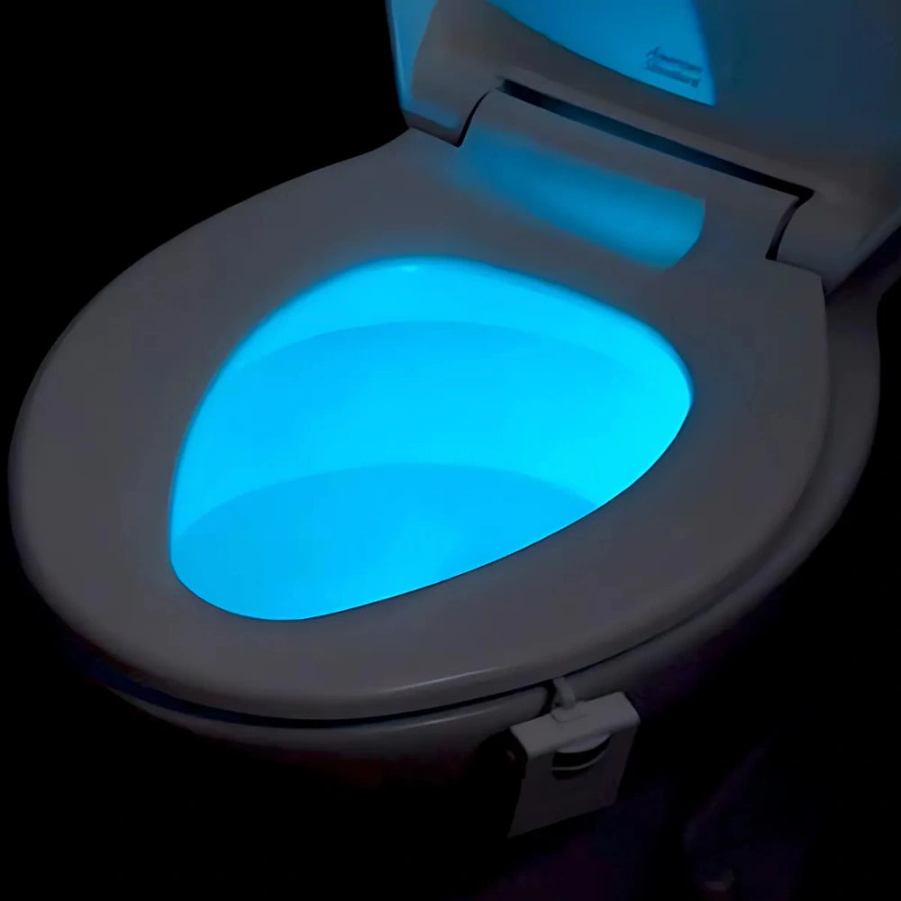 Toilet Night Light with Motion Sensor – 8 Color LED Bathroom Light, Easy Installation, Battery-Powered, Energy-Efficient 3