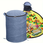 Toy Storage Box - 2-in-1 Organizer with Removable Play Mat for Kids 8
