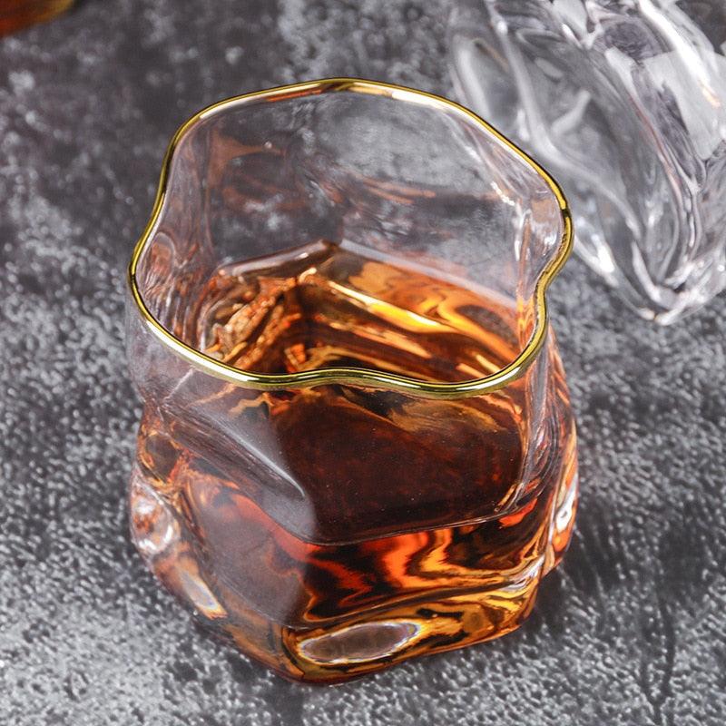 Textured Whiskey Glasses 8.5 oz Borosilicate Glass Set of 2 - 11