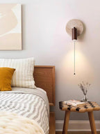 Travertine Cylinder Wall Sconce - Modern Wall Lighting with Pull-Chain Switch 1