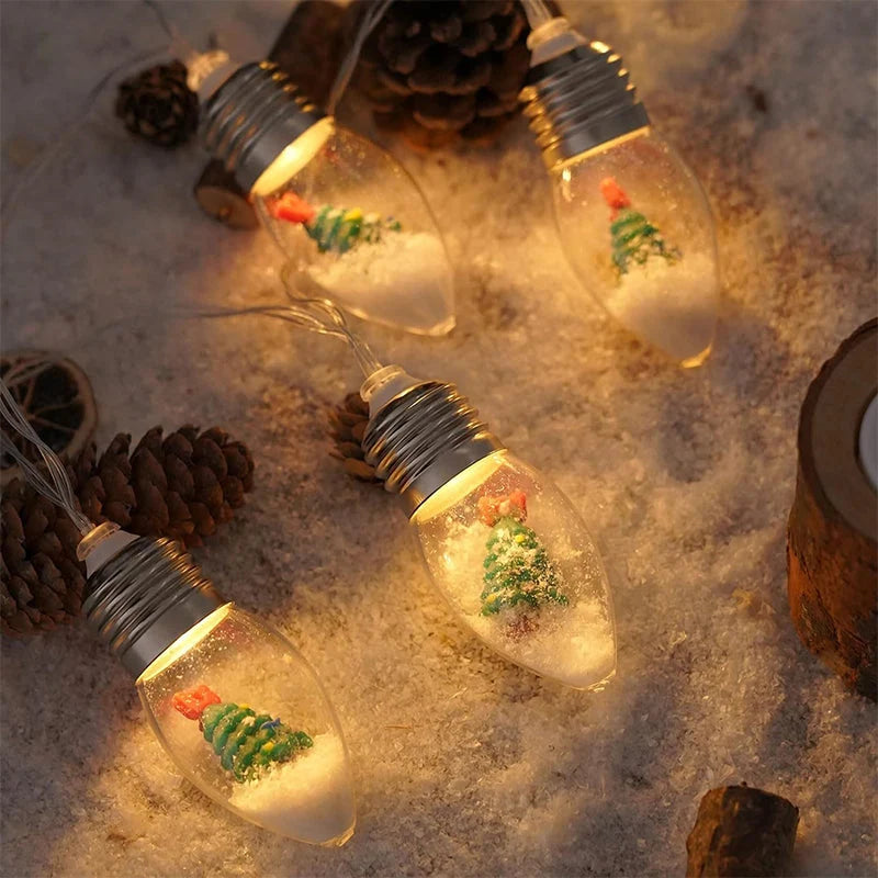 Christmas LED String Lights with 10 Decorative Figures, USB Powered, Warm White 9