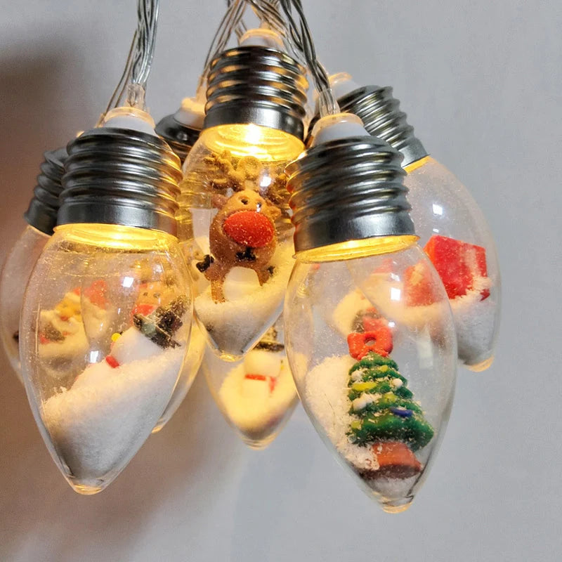 Christmas LED String Lights with 10 Decorative Figures, USB Powered, Warm White 8