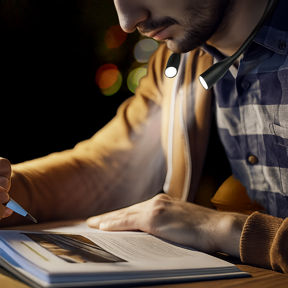 USB Rechargeable LED Neck Lamp with 3 Light Colors and Dimmable Brightness – Flexible Lightweight Design for Reading and Outdoor Use 3