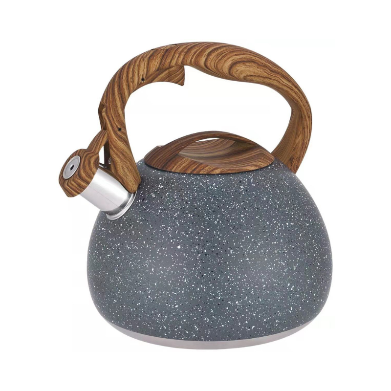 Classic Stainless Steel Whistling Tea Kettle Stovetop – 2.8L Capacity with Wood-Grain Handle 6