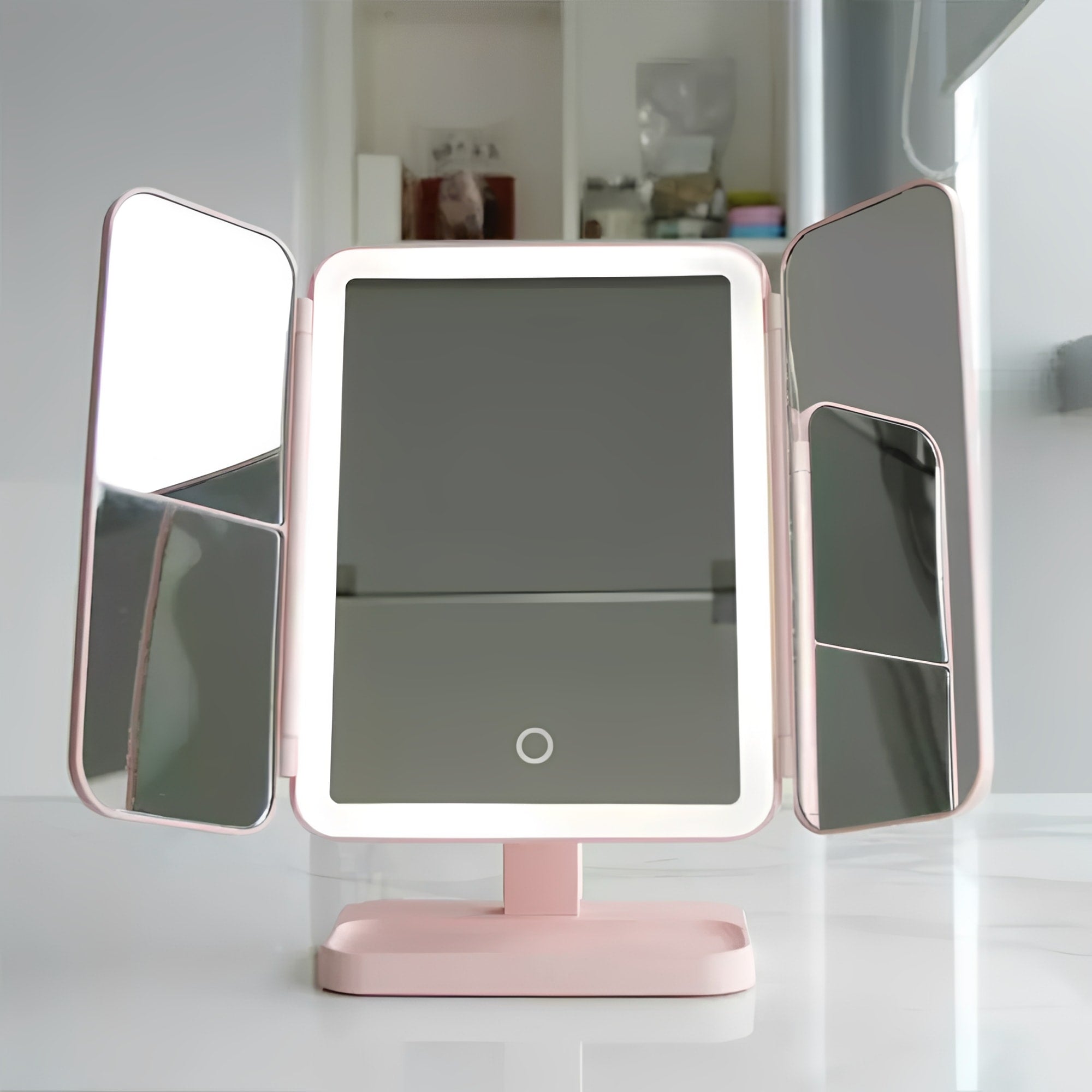 Vanity Mirror with Lights - Adjustable 3-Color LED & 360° Rotation 0