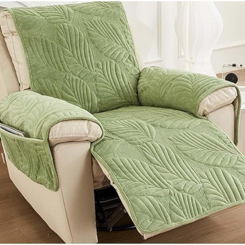Verdant Leaf Recliner Cover - Durable, Anti-Slip Protection for Chairs 5