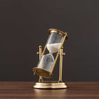 Vintage Brass Hourglass - Elegant Sand Timer with Sand Accent 0