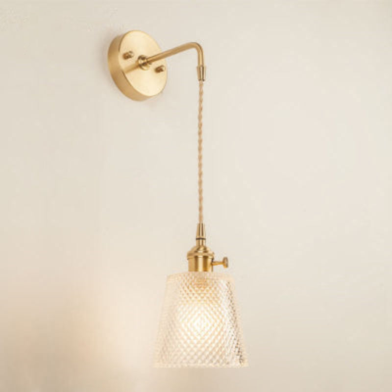 Vintage Glass LED Wall Sconce – Elegant Decorative Wall Lamp with E26/E27 Socket for Indoor Lighting 13