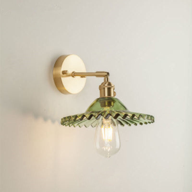 Vintage Glass LED Wall Sconce – Elegant Decorative Wall Lamp with E26/E27 Socket for Indoor Lighting 14