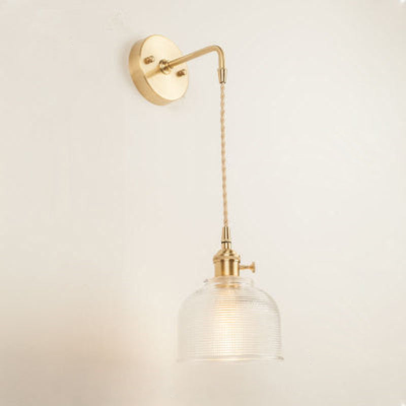 Vintage Glass LED Wall Sconce – Elegant Decorative Wall Lamp with E26/E27 Socket for Indoor Lighting 16