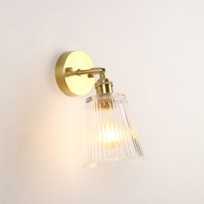 Vintage Glass LED Wall Sconce – Elegant Decorative Wall Lamp with E26/E27 Socket for Indoor Lighting 17