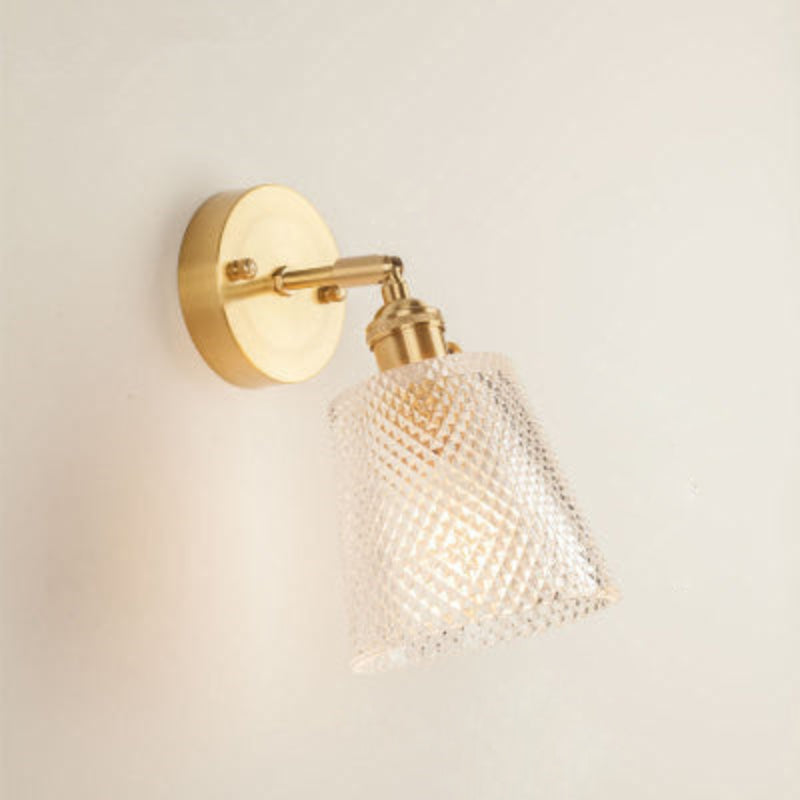 Vintage Glass LED Wall Sconce – Elegant Decorative Wall Lamp with E26/E27 Socket for Indoor Lighting 18