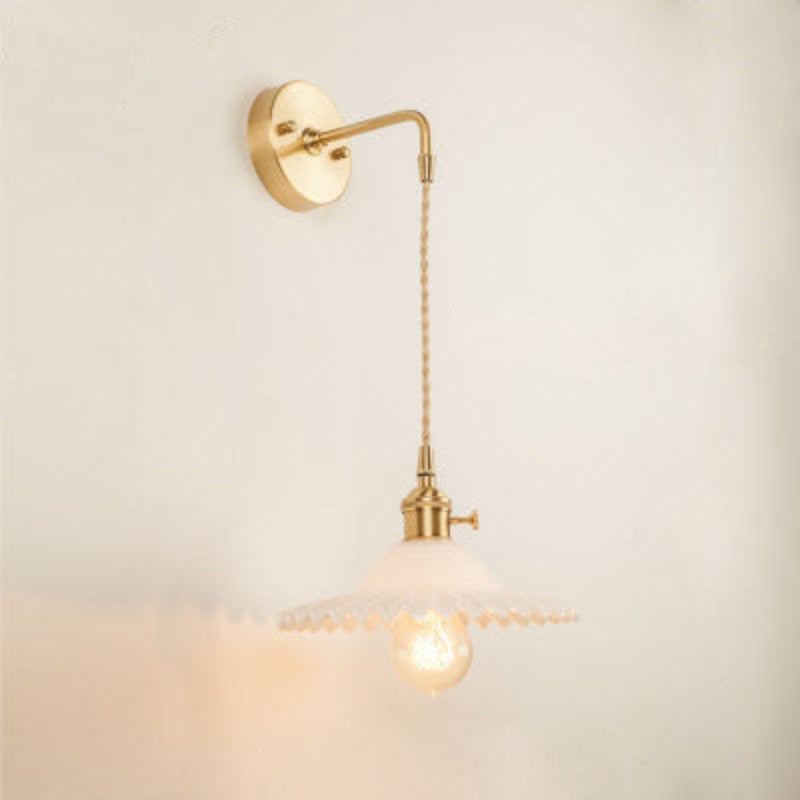 Vintage Glass LED Wall Sconce – Elegant Decorative Wall Lamp with E26/E27 Socket for Indoor Lighting 20