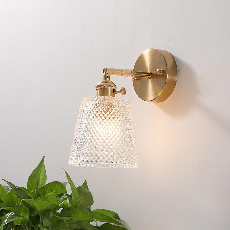 Vintage Glass Wall Sconce Light – Decorative Indoor Wall Lamp with E26/E27 Socket, 40W LED Compatible, Hardwired Mount 2