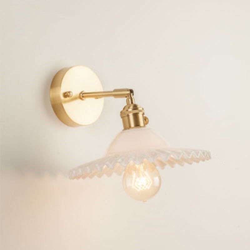 Vintage Glass Wall Sconce Light – Decorative Indoor Wall Lamp with E26/E27 Socket, 40W LED Compatible, Hardwired Mount 3