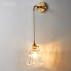 Vintage Glass Wall Sconce Light – Decorative Indoor Wall Lamp with E26/E27 Socket, 40W LED Compatible, Hardwired Mount 4