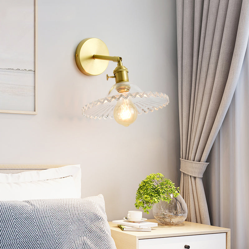 Vintage Glass Wall Sconce Light – Decorative Indoor Wall Lamp with E26/E27 Socket, 40W LED Compatible, Hardwired Mount 5