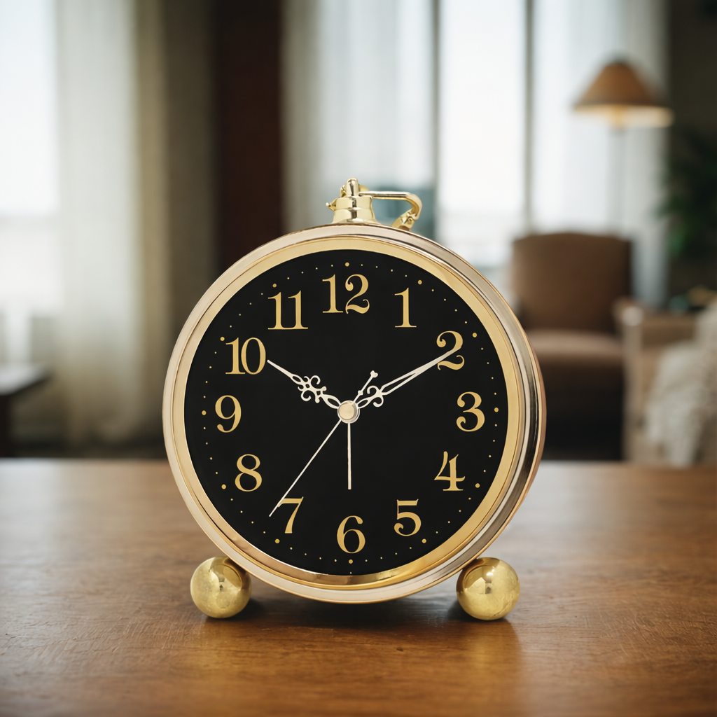 Vintage Metal Alarm Clock - Classic European Design for Timeless Charm 1