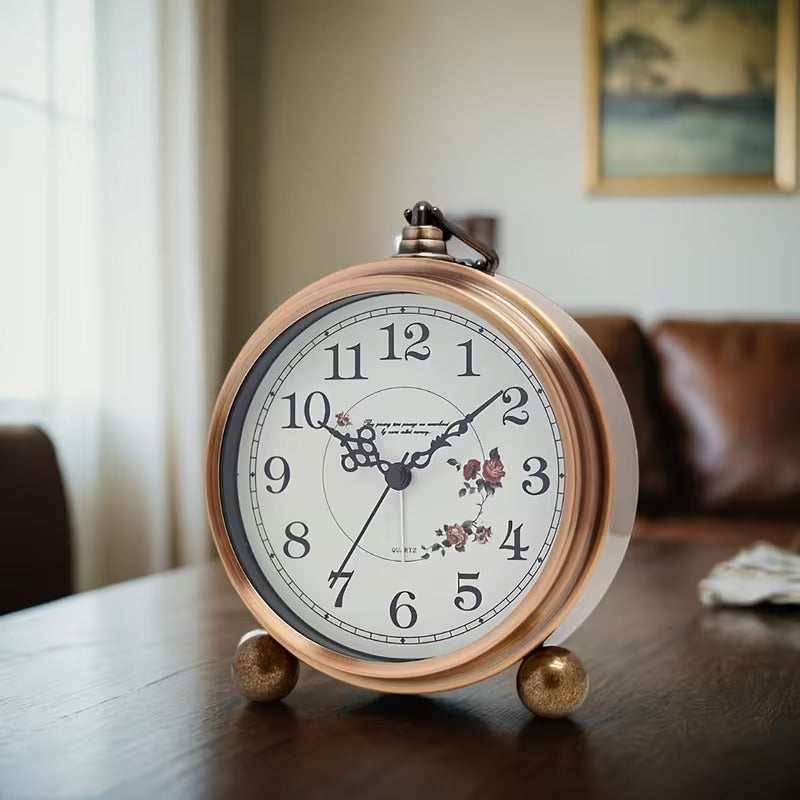 Vintage Metal Alarm Clock - Classic European Design for Timeless Charm 4