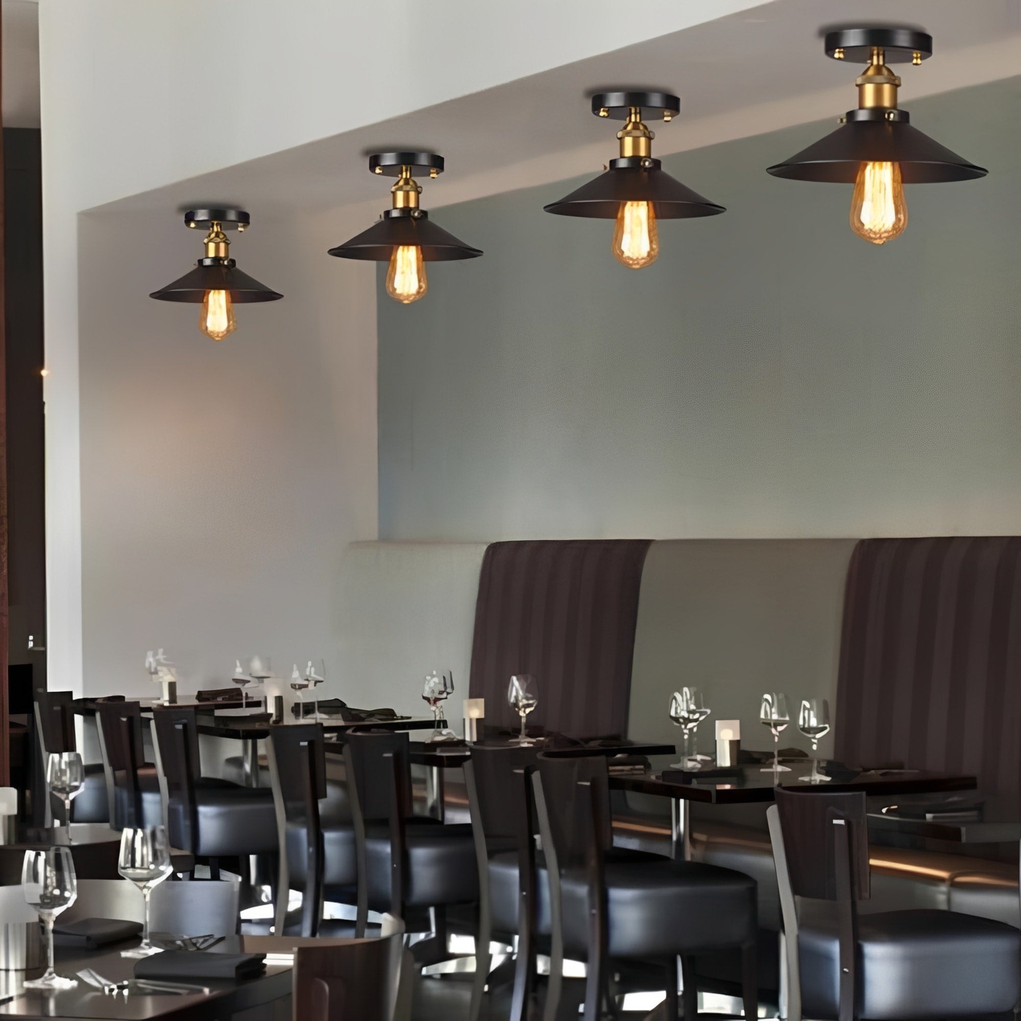 Pendant Light Iron Bronze Finish E27 Industrial Ceiling Lamp 3