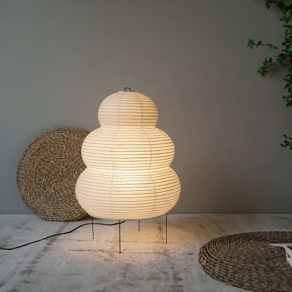 Wabi-Sabi Floor Lamp - Adjustable Tripod Design for Cozy Living Room Lighting 0