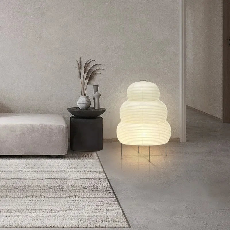Wabi-Sabi Floor Lamp - Adjustable Tripod Design for Cozy Living Room Lighting 4