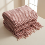Waffle Knit Throw Blanket, Acrylic Material, 50 × 79 Inches, Machine Washable 1