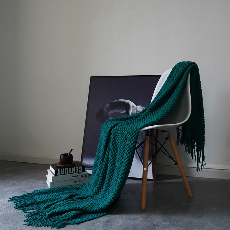 Waffle Knit Throw Blanket, Acrylic Material, 50 × 79 Inches, Machine Washable 11