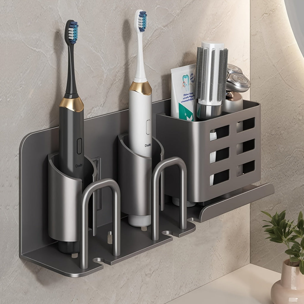 Wall-Mounted Black Toothbrush Holder - Space-Saving & Hygienic Design 1