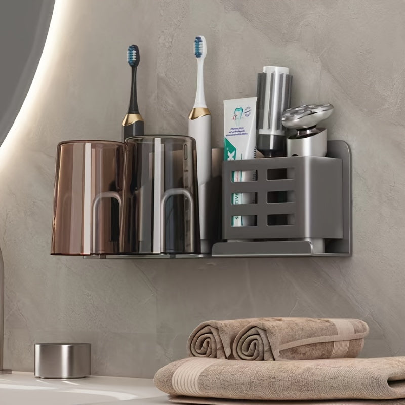 Wall-Mounted Black Toothbrush Holder - Space-Saving & Hygienic Design 6