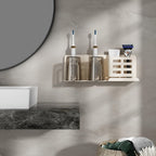 Wall-Mounted Black Toothbrush Holder - Space-Saving & Hygienic Design 8