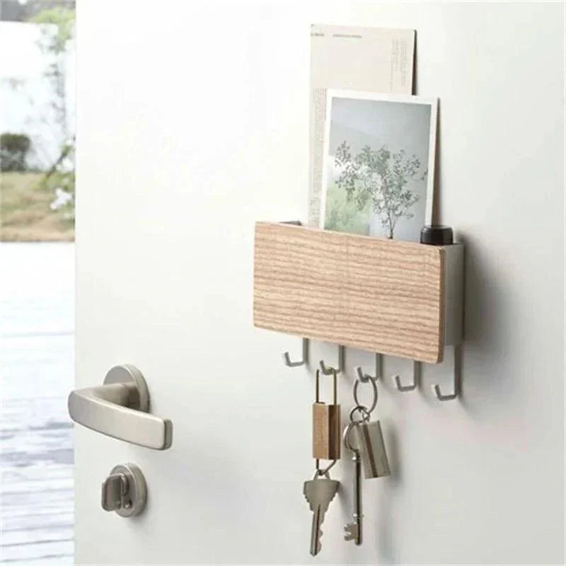 Wall-Mounted Key and Mail Organizer - Stylish and Space-Saving Design 1