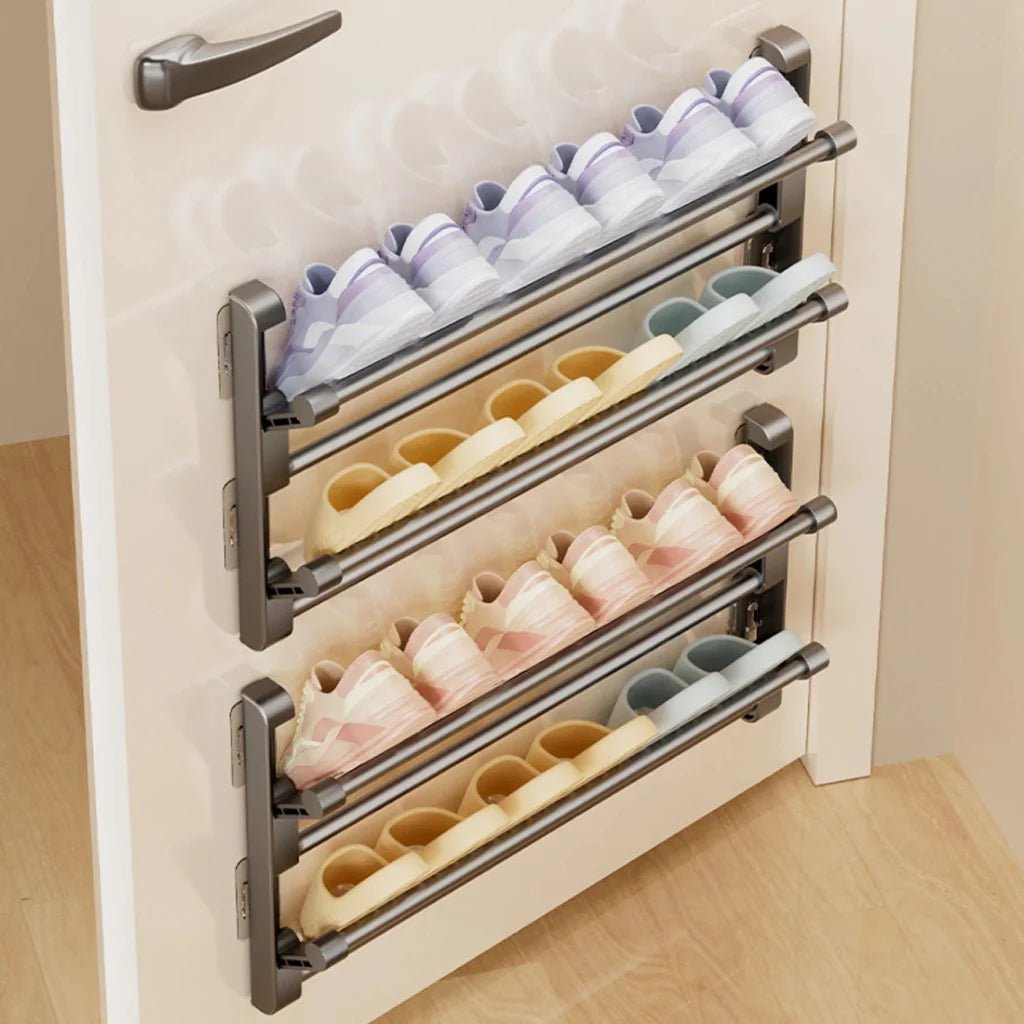 Wall-Mounted Shoe Rack - Space-Saving Shoe Storage with Quick Drying 0